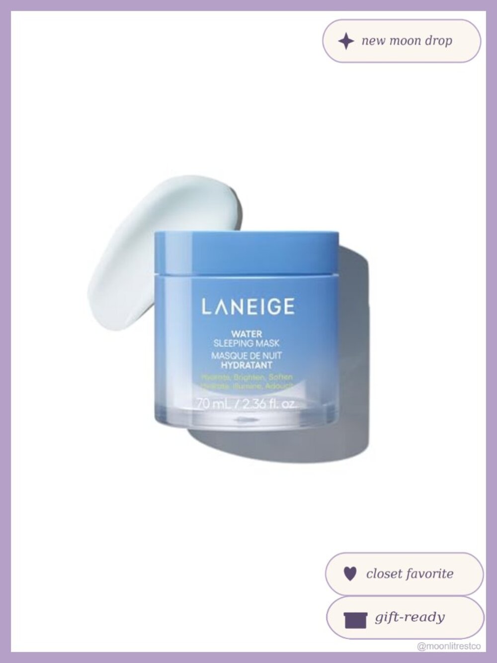 Korean Overnight Face Mask Hydrating Gel with Hyaluronic Acid Niacinamide